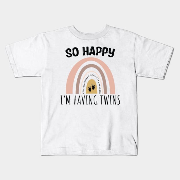 So Happy I Have Twins Cute Rainbow / Funny So Happy That I Have Twins Kids T-Shirt by WassilArt